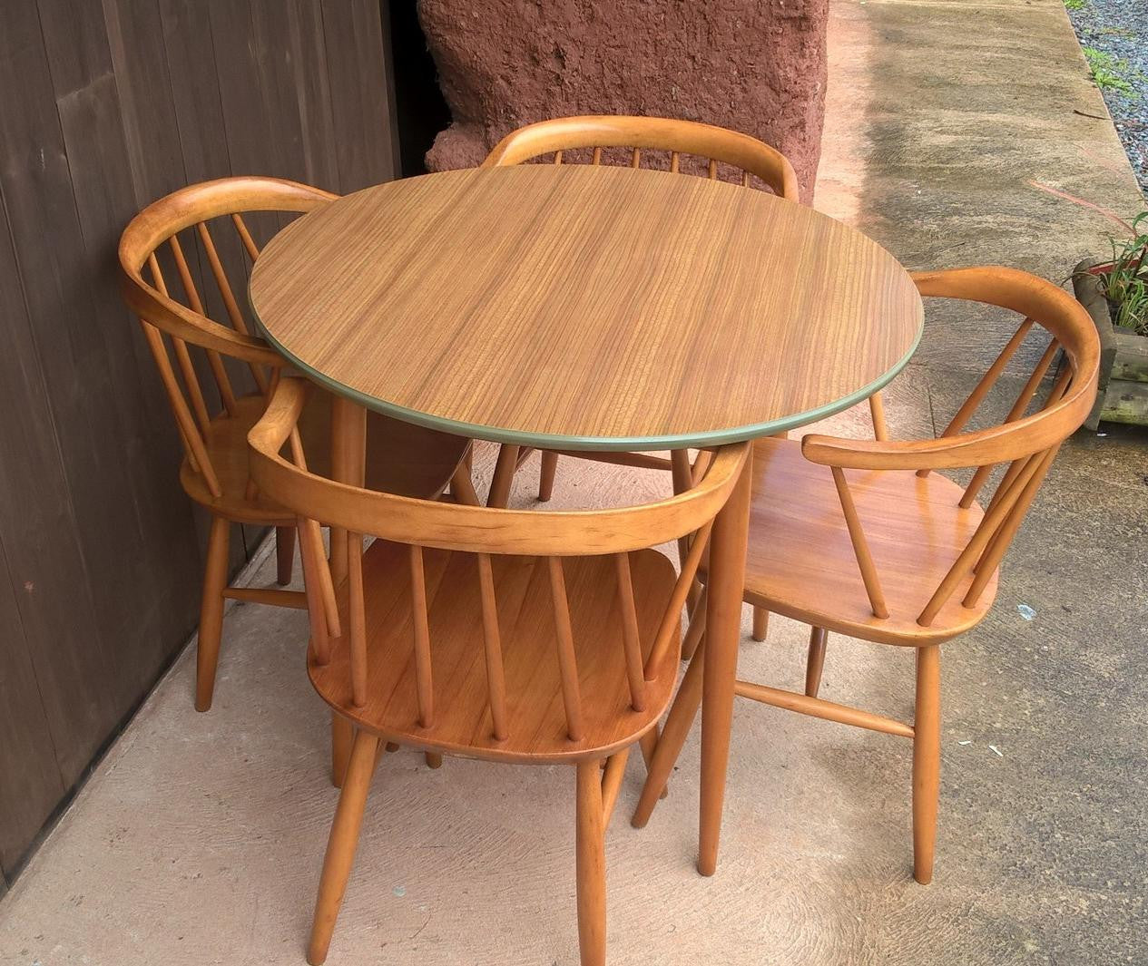 Rare (Ercol Style) Retro Table And 4 Chairs Made By Centa.