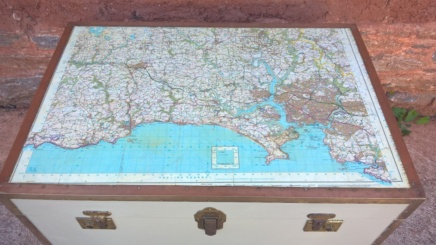 Vintage Travel Trunk / Storage Chest / Coffee Table