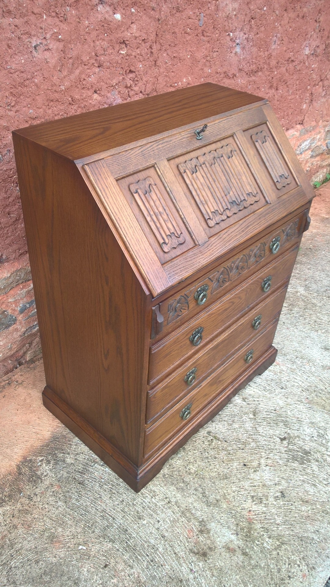 Vintage Old Charm Oak Bureau