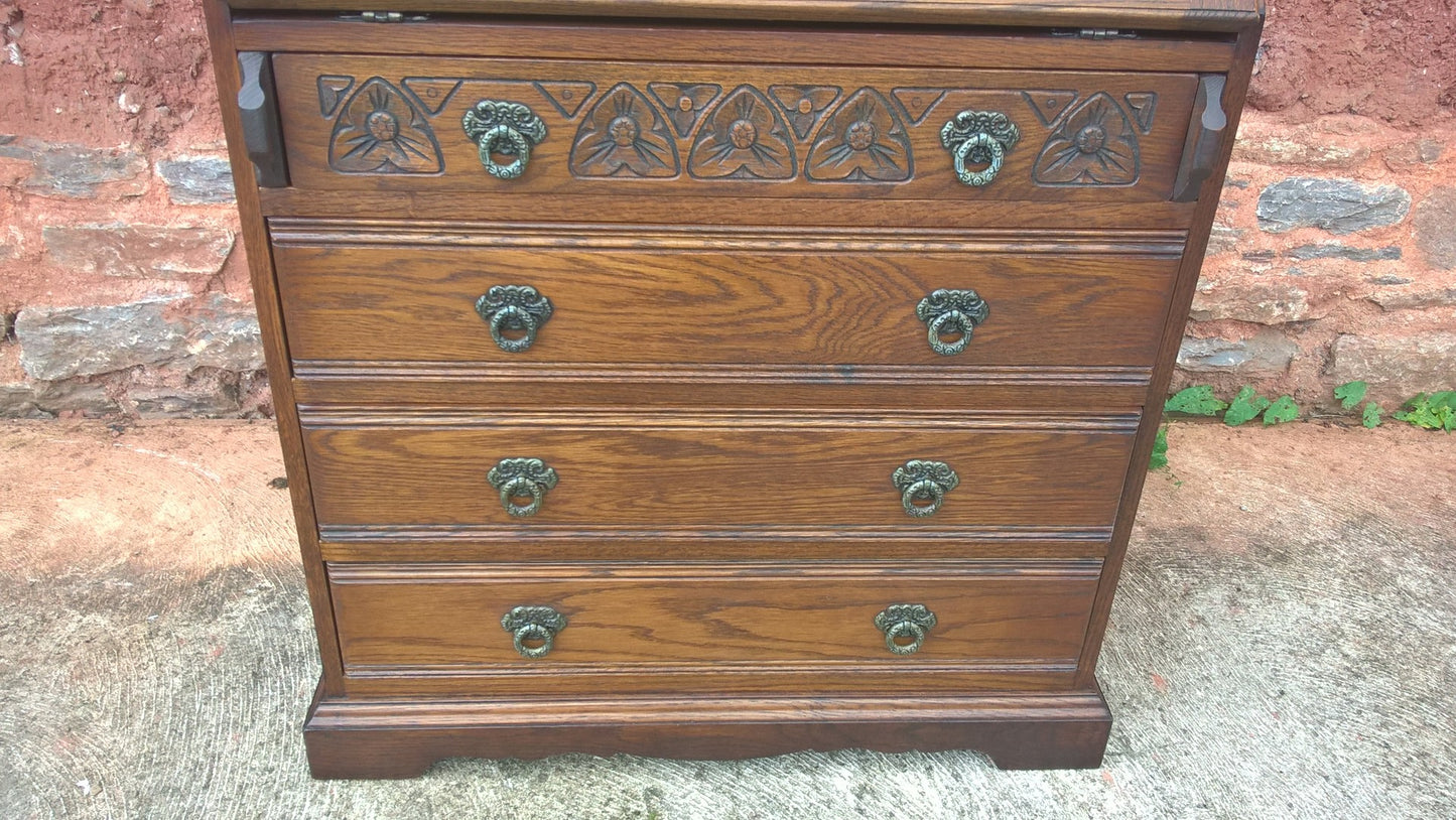 Vintage Old Charm Oak Bureau