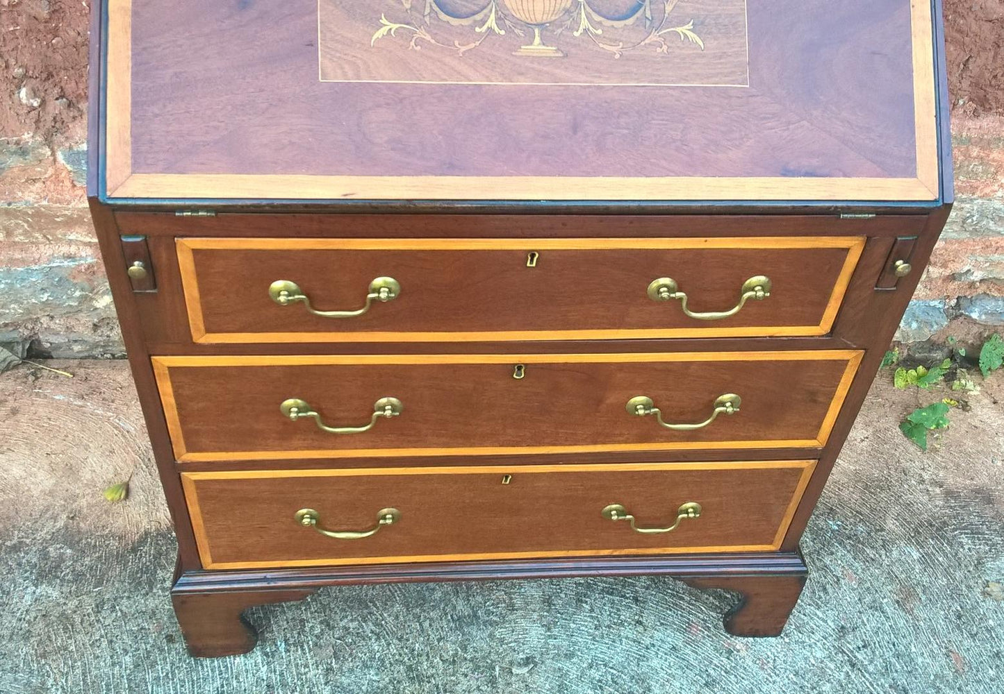 Stunning Vintage Inlaid Mahogany Bureau