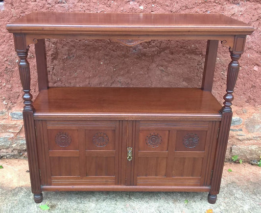 Handsome Arts and Crafts Solid Walnut Buffet / Serving Table