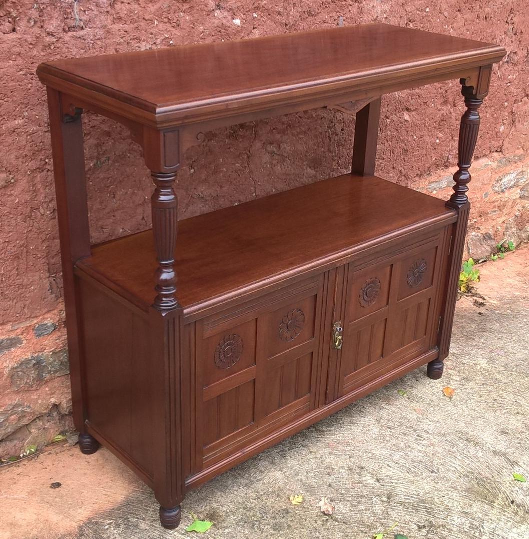 Handsome Arts and Crafts Solid Walnut Buffet / Serving Table