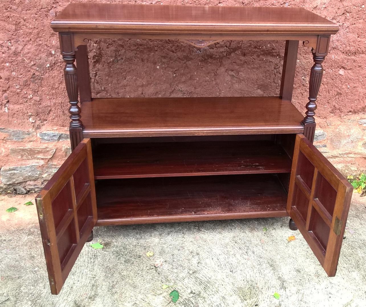 Handsome Arts and Crafts Solid Walnut Buffet / Serving Table