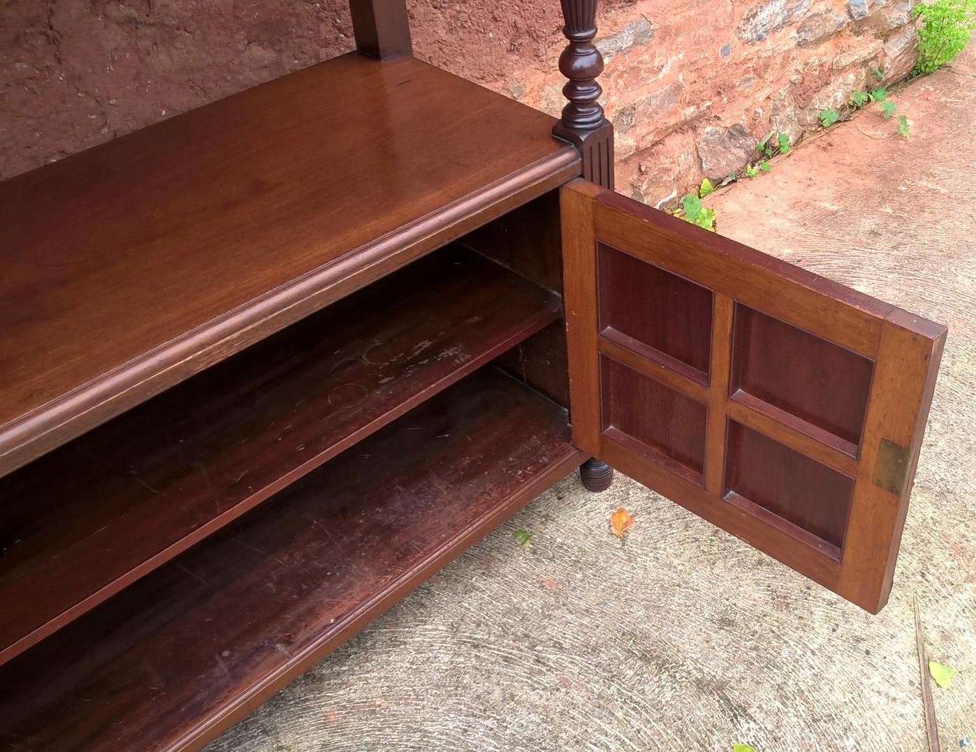 Handsome Arts and Crafts Solid Walnut Buffet / Serving Table