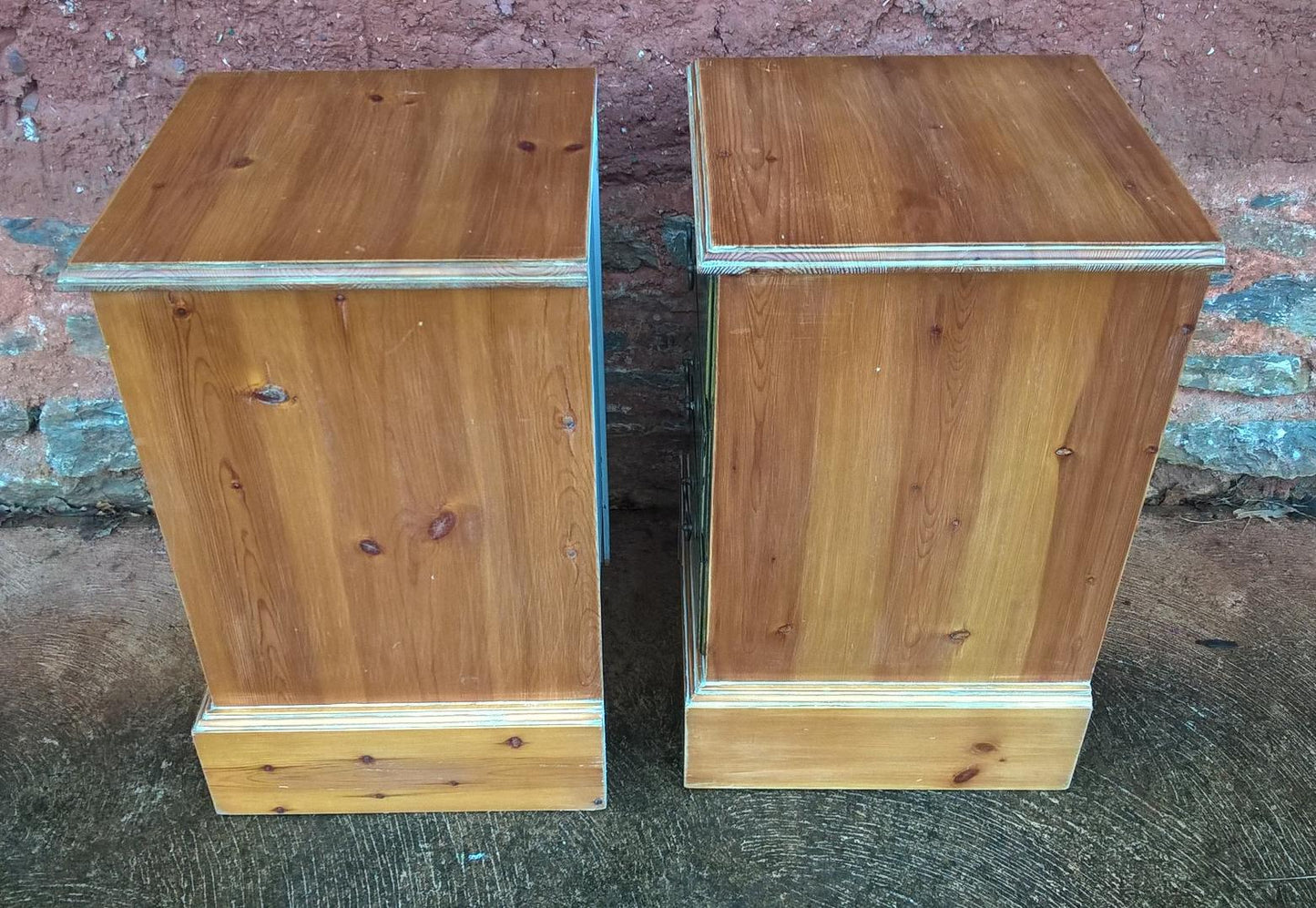A Pair Of Vintage Stripped Pine Bedside Cabinets / Bedside Chests / Lamp Tables SOLD