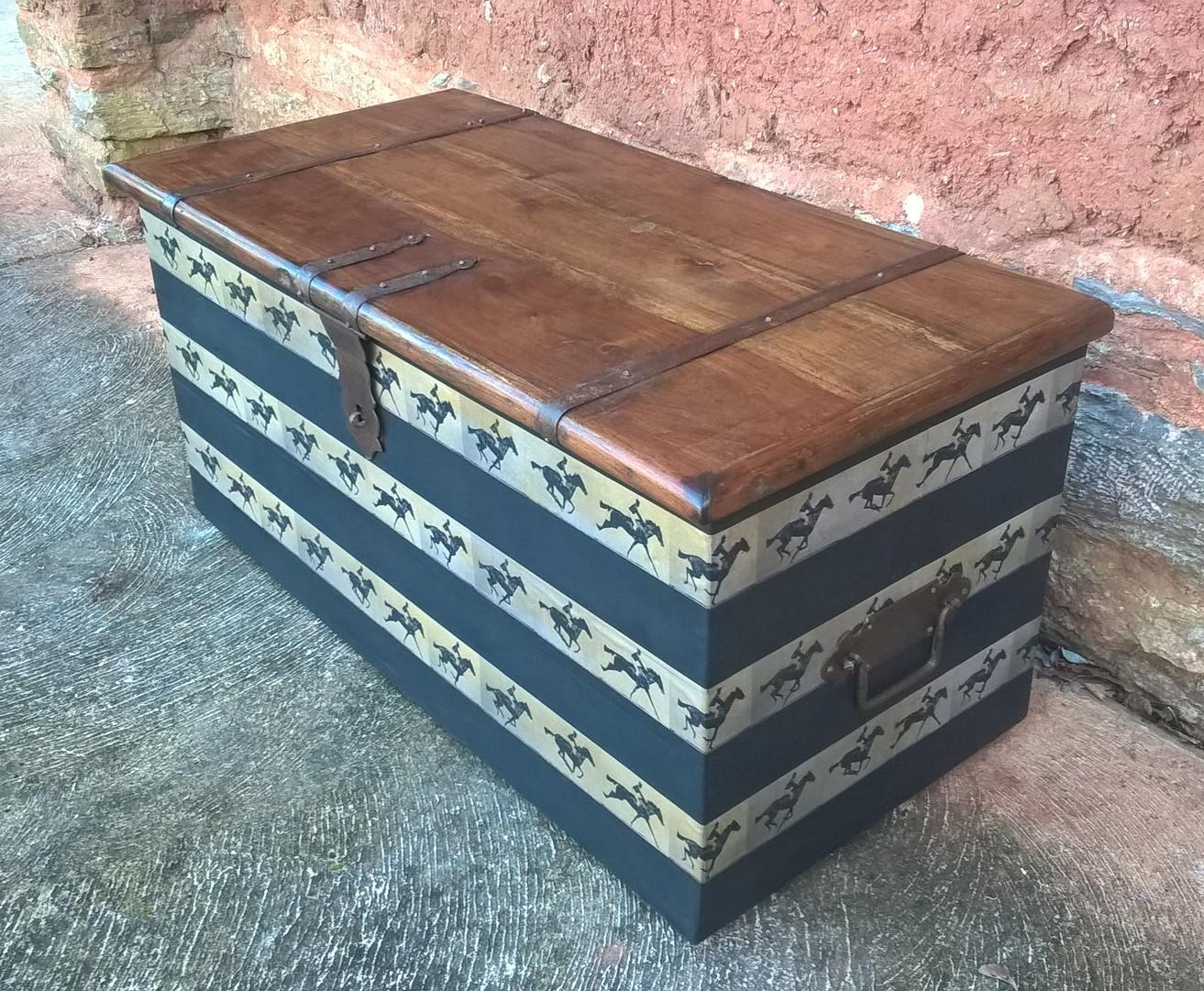 Vintage Hardwood Storage Chest - Upcycled Blanket Box - Coffee Table