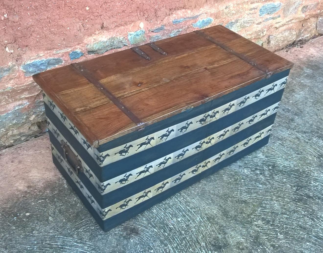 Vintage Hardwood Storage Chest - Upcycled Blanket Box - Coffee Table