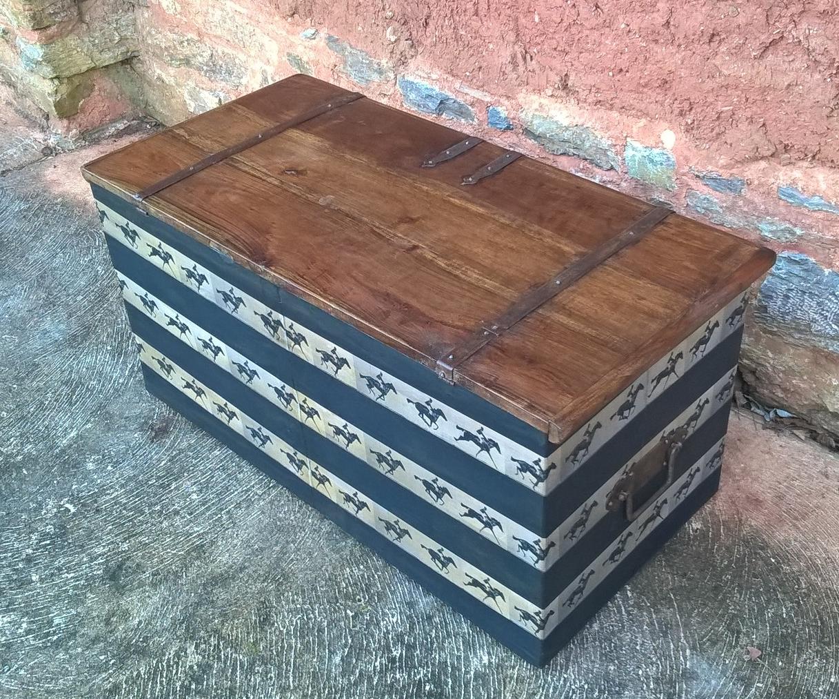 Vintage Hardwood Storage Chest - Upcycled Blanket Box - Coffee Table