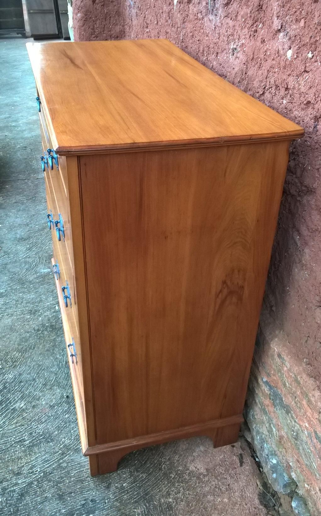 Vintage Hand Stripped Chest Of Drawers - Satin Walnut Chest