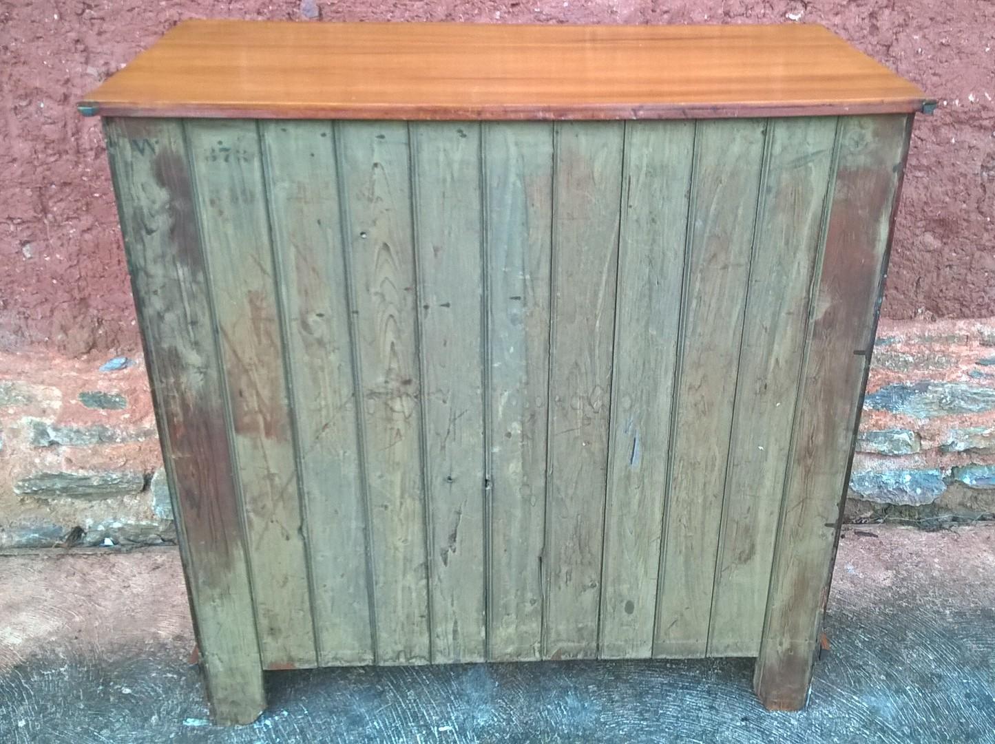 Vintage Hand Stripped Chest Of Drawers - Satin Walnut Chest