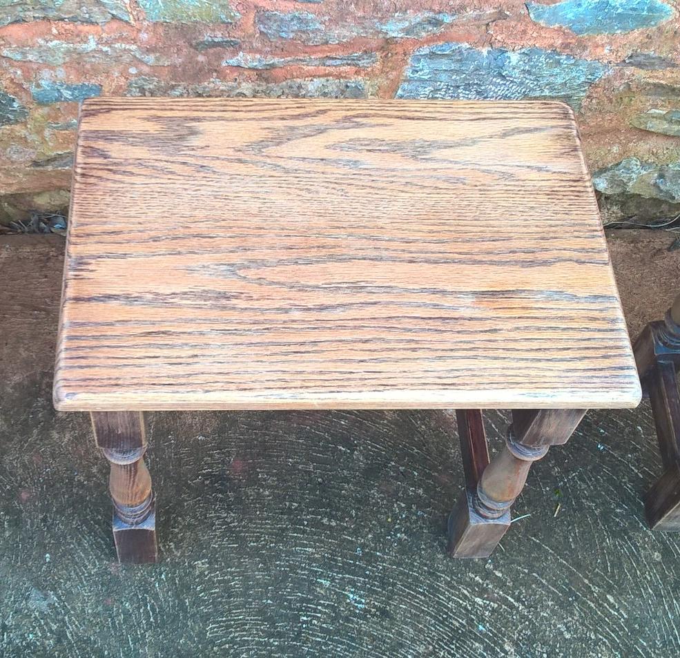 Rustic Vintage Nest Of Oak Tables Made By Jaycee