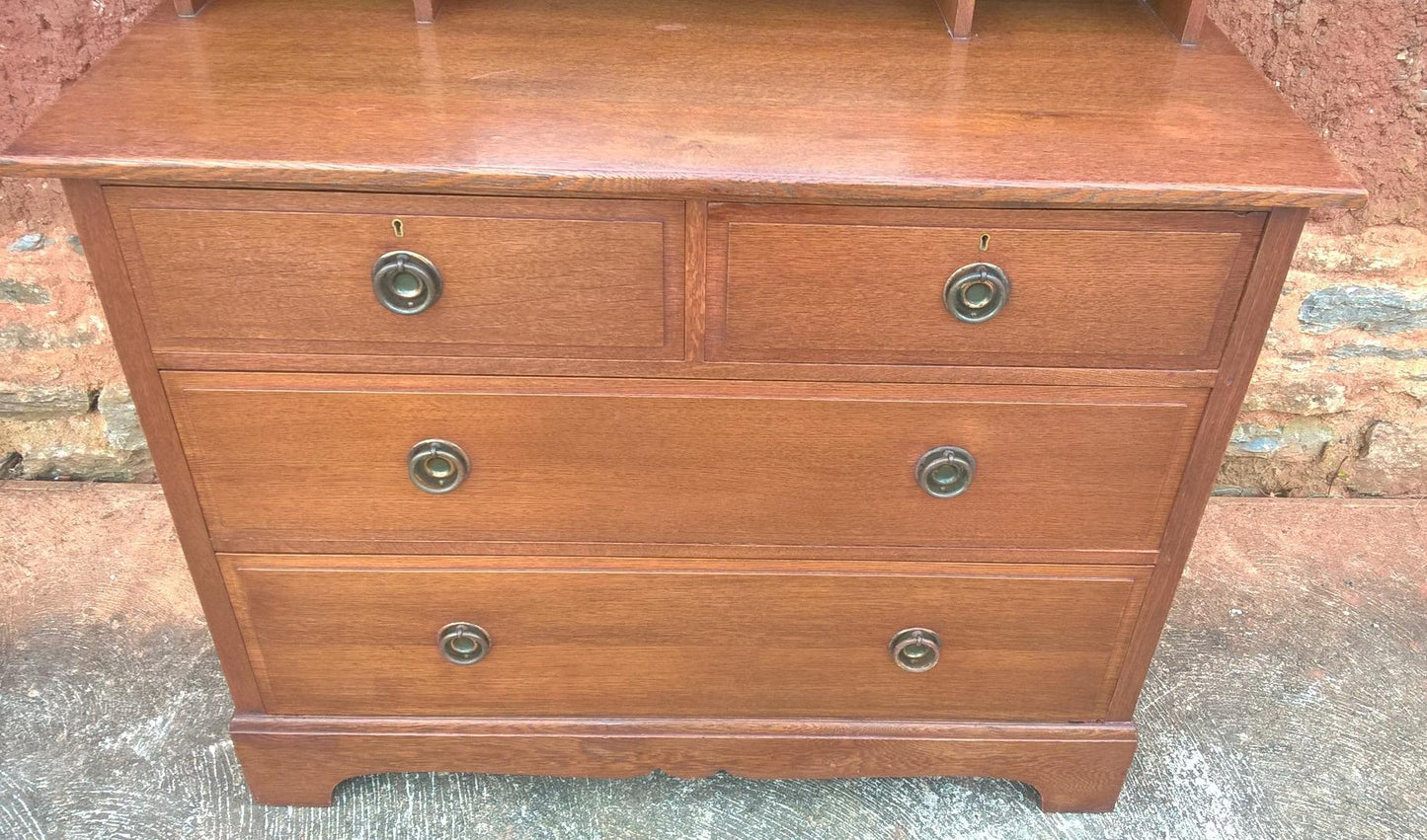 Vintage Arts And Crafts Oak Dressing Chest - Dressing Table