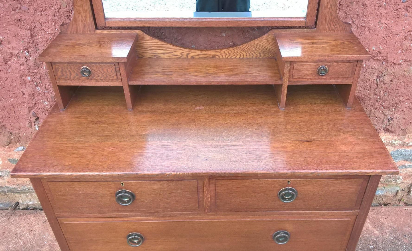 Vintage Arts And Crafts Oak Dressing Chest - Dressing Table