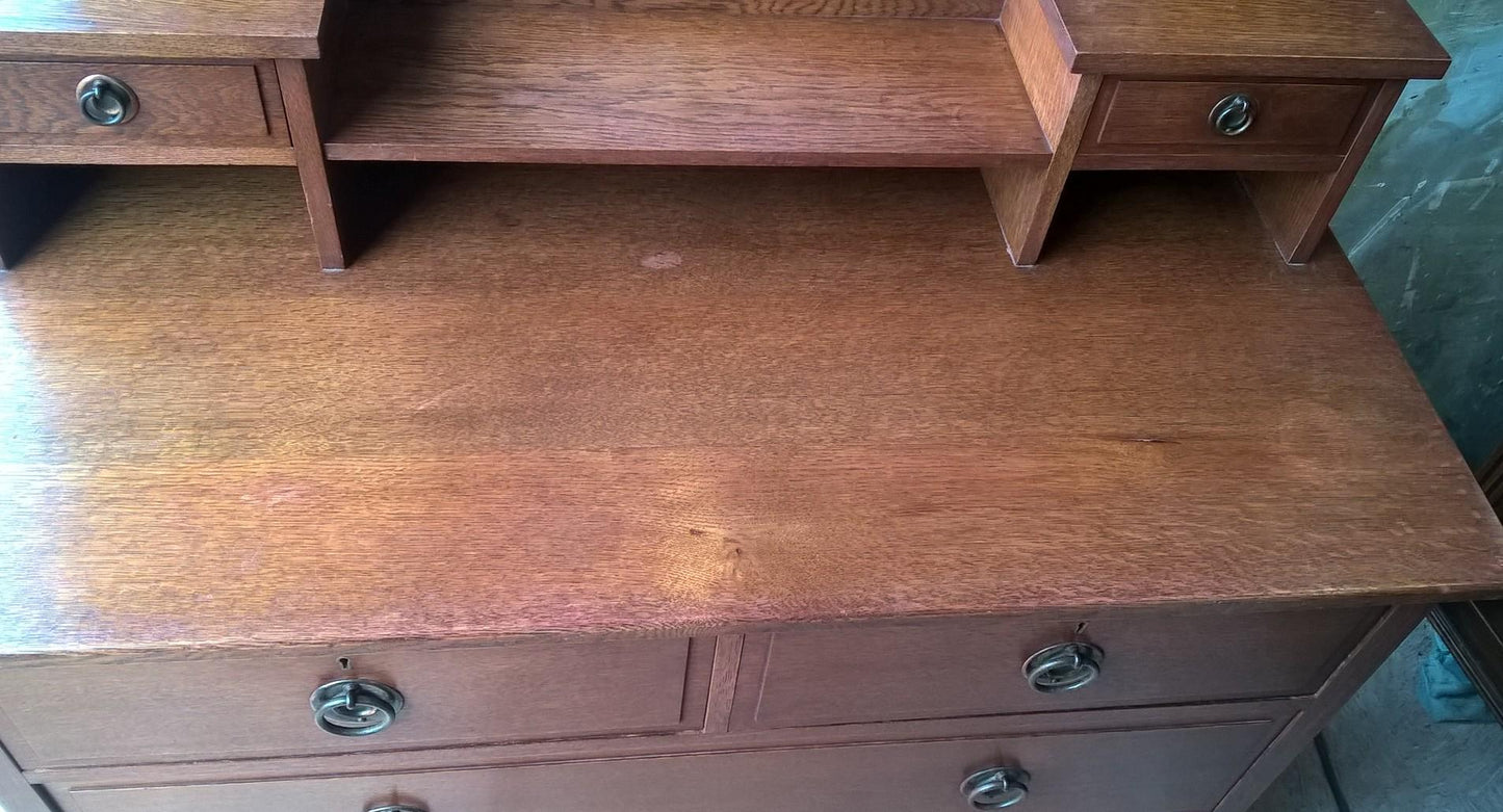 Vintage Arts And Crafts Oak Dressing Chest - Dressing Table