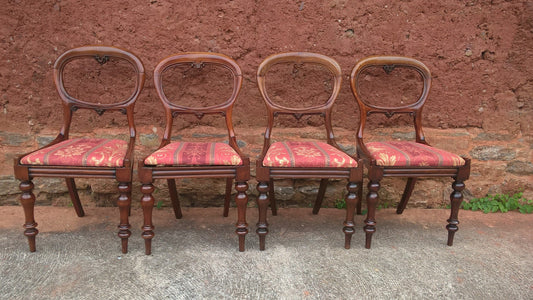 DINING CHAIRS - BALLOON BACK CHAIRS - SET OF 4 CHAIRS