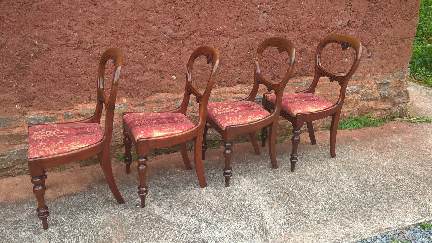 DINING CHAIRS - BALLOON BACK CHAIRS - SET OF 4 CHAIRS