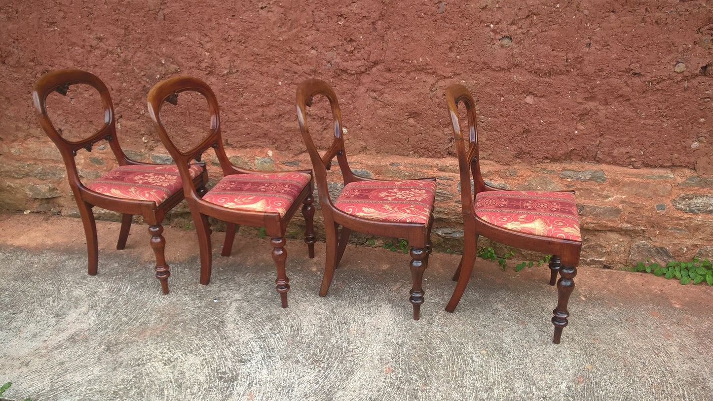 DINING CHAIRS - BALLOON BACK CHAIRS - SET OF 4 CHAIRS