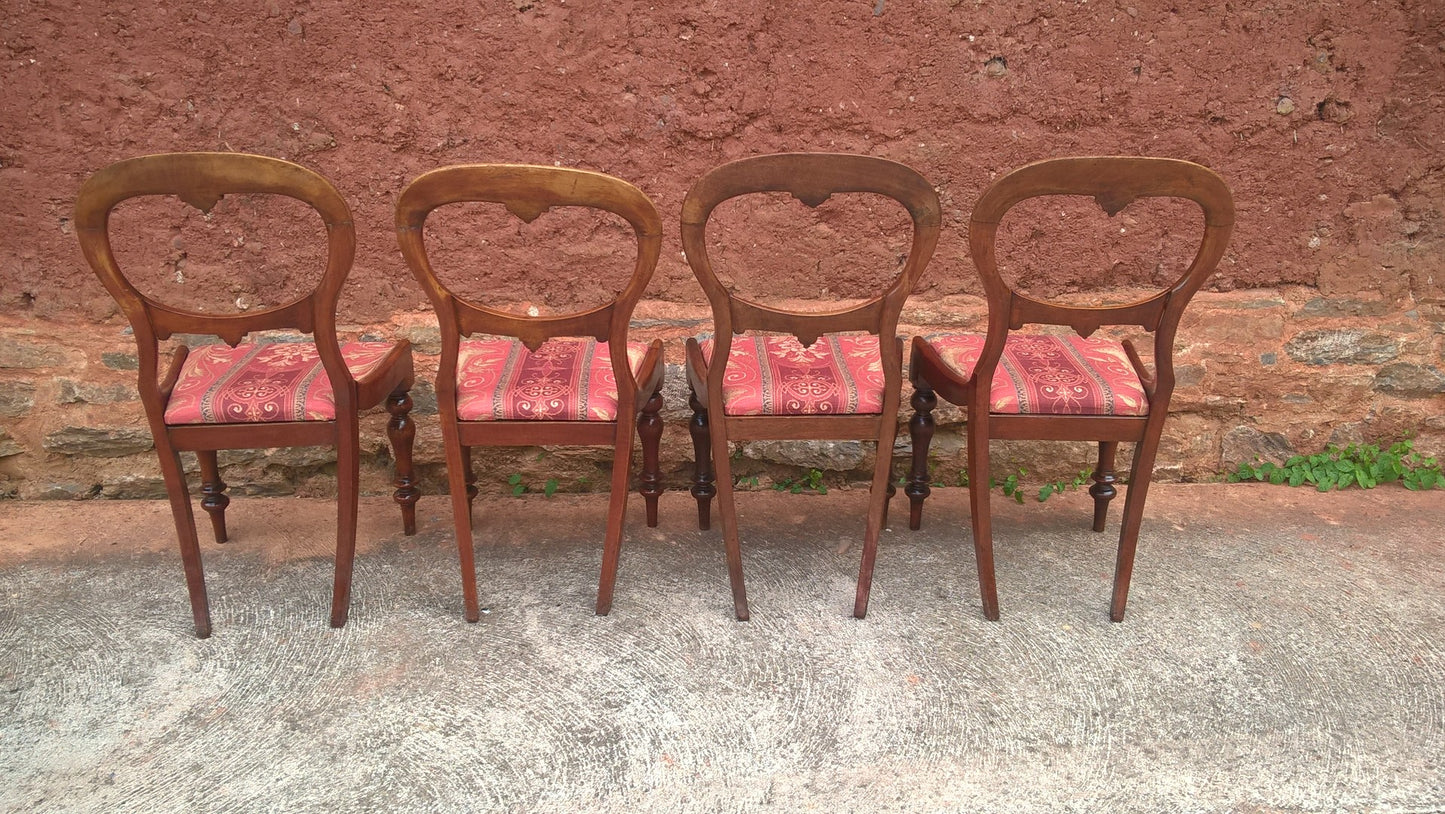 DINING CHAIRS - BALLOON BACK CHAIRS - SET OF 4 CHAIRS