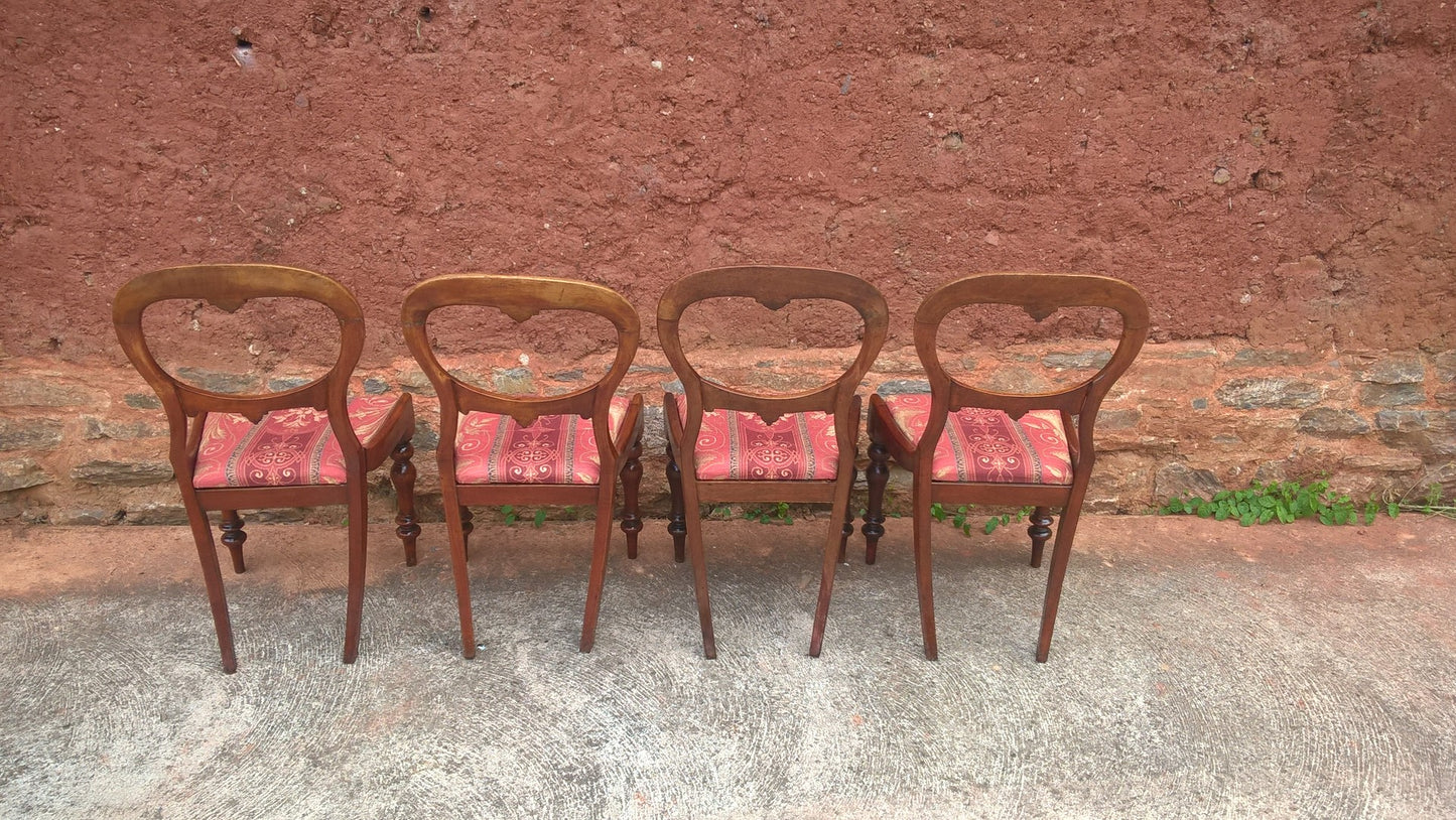 DINING CHAIRS - BALLOON BACK CHAIRS - SET OF 4 CHAIRS