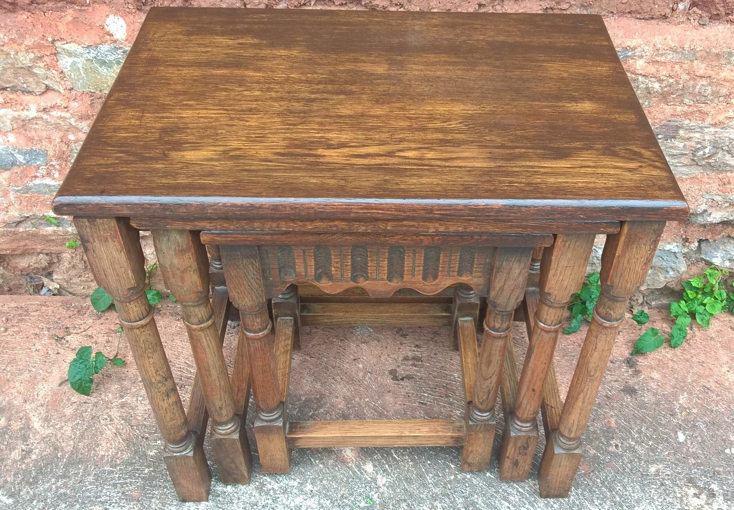 Oak Nest Of Tables / Superior Quality Solid Oak / Old Charm Style