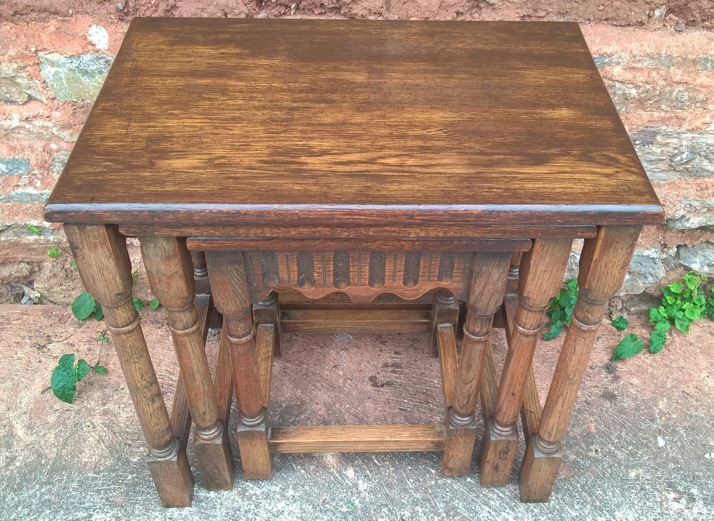 Oak Nest Of Tables / Superior Quality Solid Oak / Old Charm Style