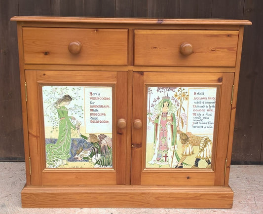 Vintage Pine Sideboard / Drinks Cabinet / Media Cabinet