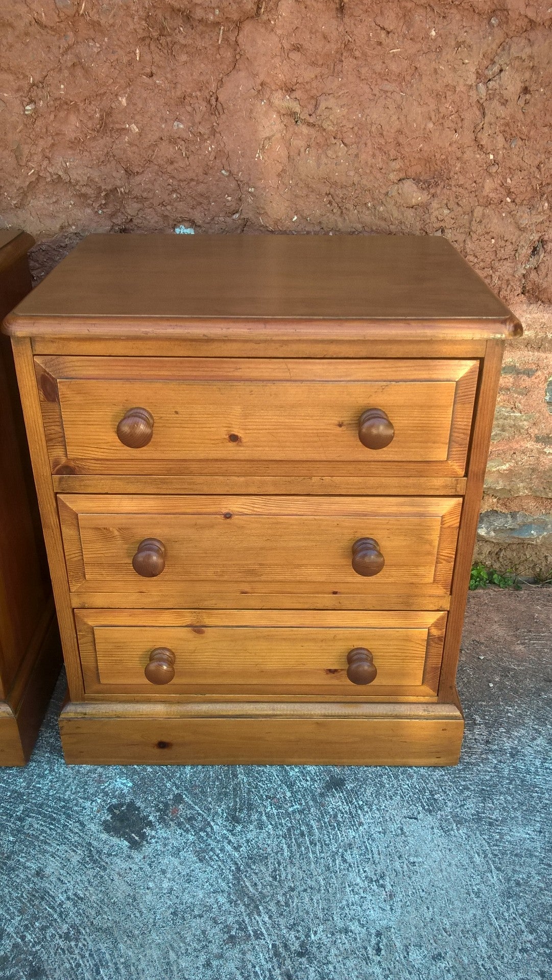 Gorgeous Pair Of Heavy Pine Bedside Chests - Pine Bedside Cabinets