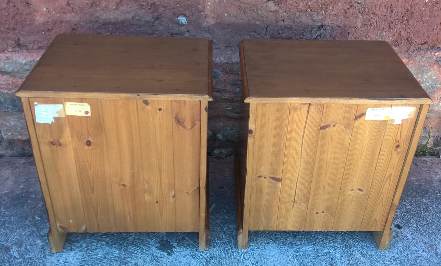 Gorgeous Pair Of Heavy Pine Bedside Chests - Pine Bedside Cabinets
