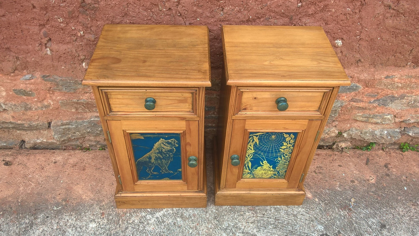 Bedside Cabinets, A Stunning Pair Of Pine Bedside Tables