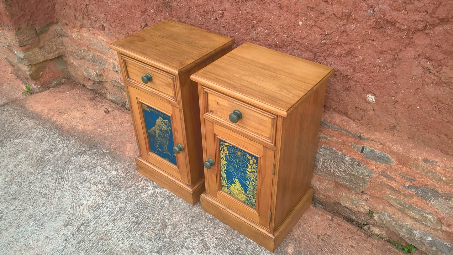Bedside Cabinets, A Stunning Pair Of Pine Bedside Tables