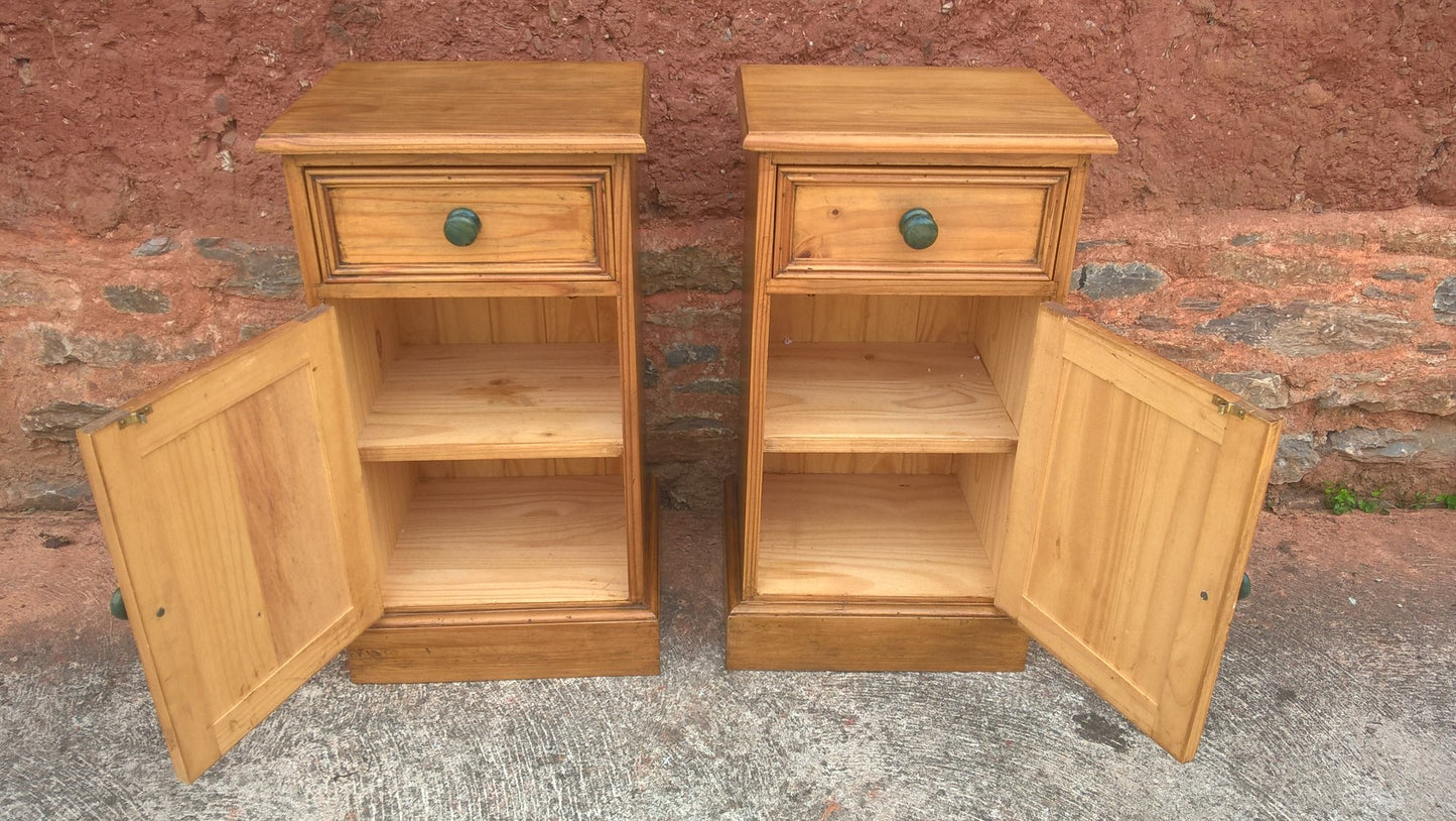 Bedside Cabinets, A Stunning Pair Of Pine Bedside Tables