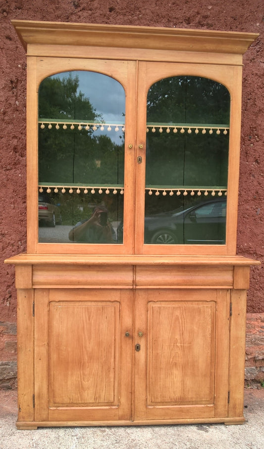 Gorgeous Antique Pine Glazed Dresser / Country Pine Bookcase