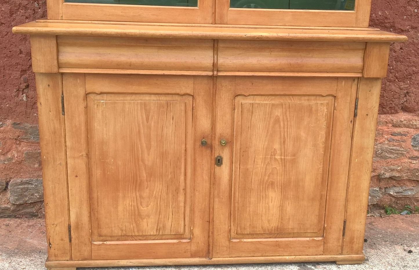 Gorgeous Antique Pine Glazed Dresser / Country Pine Bookcase