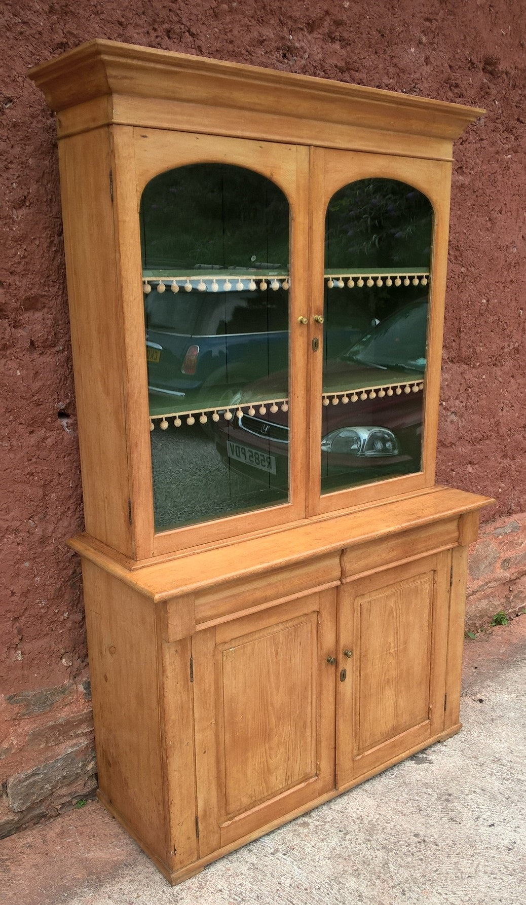 Gorgeous Antique Pine Glazed Dresser / Country Pine Bookcase