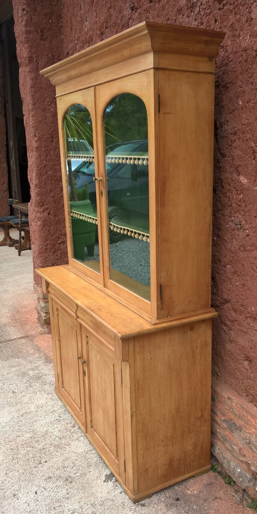 Gorgeous Antique Pine Glazed Dresser / Country Pine Bookcase