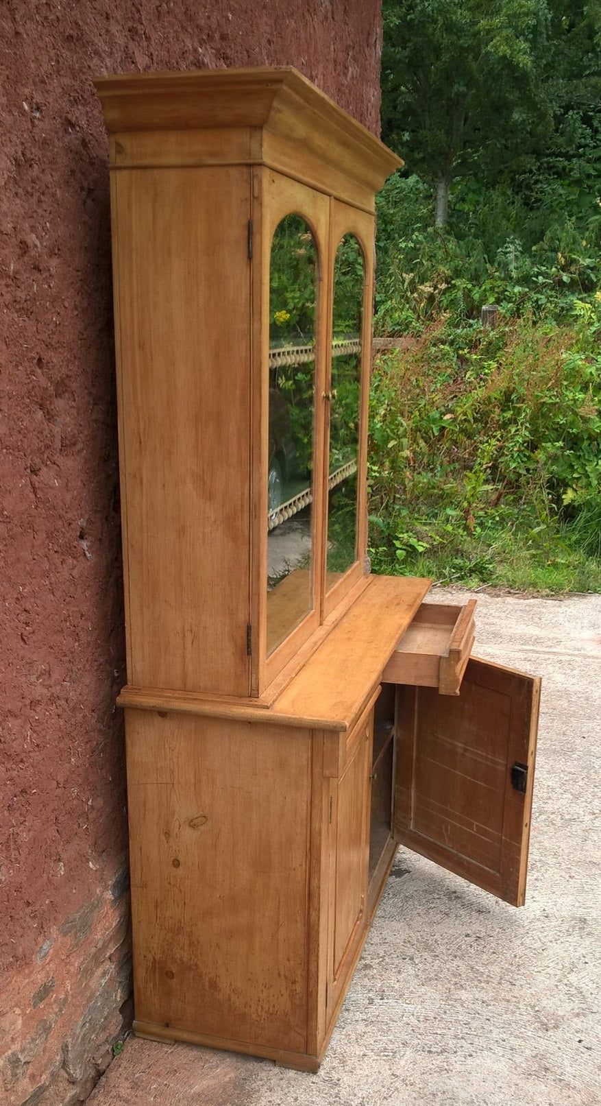 Gorgeous Antique Pine Glazed Dresser / Country Pine Bookcase