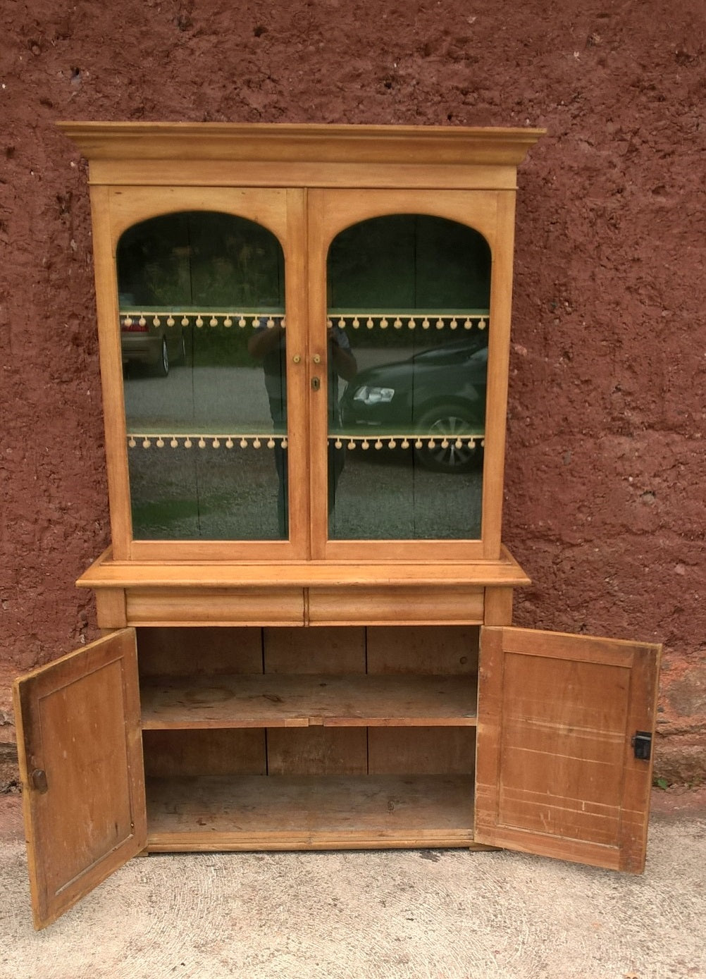 Gorgeous Antique Pine Glazed Dresser / Country Pine Bookcase
