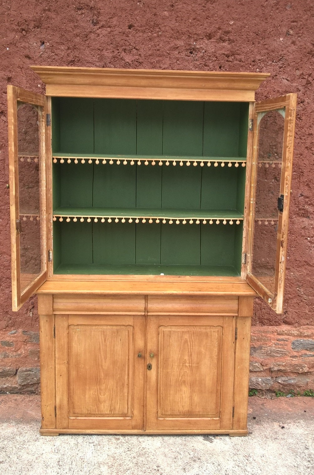 Gorgeous Antique Pine Glazed Dresser / Country Pine Bookcase