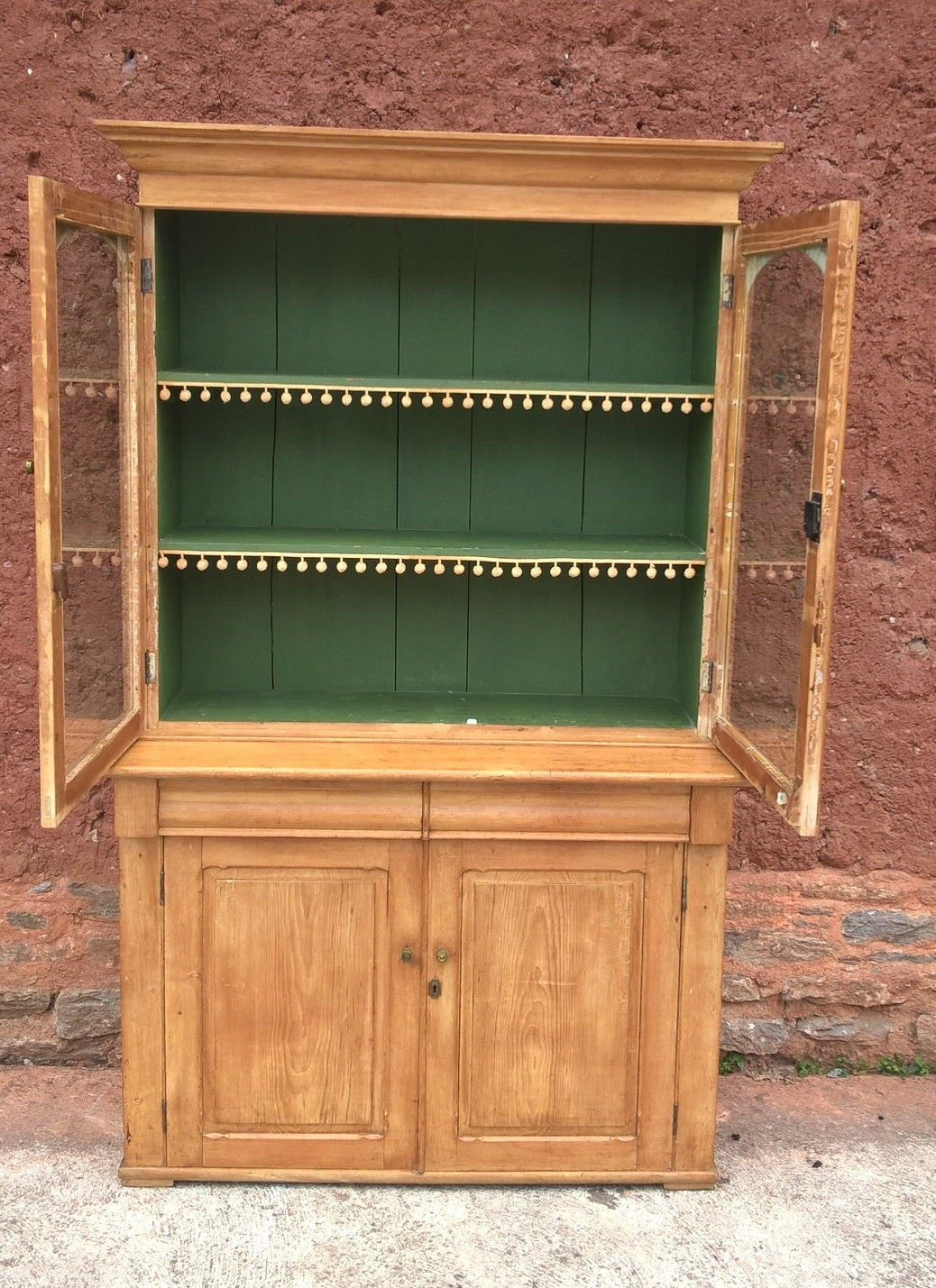 Gorgeous Antique Pine Glazed Dresser / Country Pine Bookcase