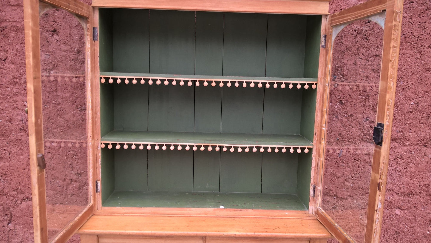 Gorgeous Antique Pine Glazed Dresser / Country Pine Bookcase