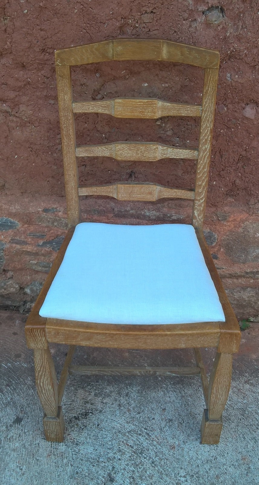 Set Of Six Arts And Crafts Limed Oak Dining Chairs