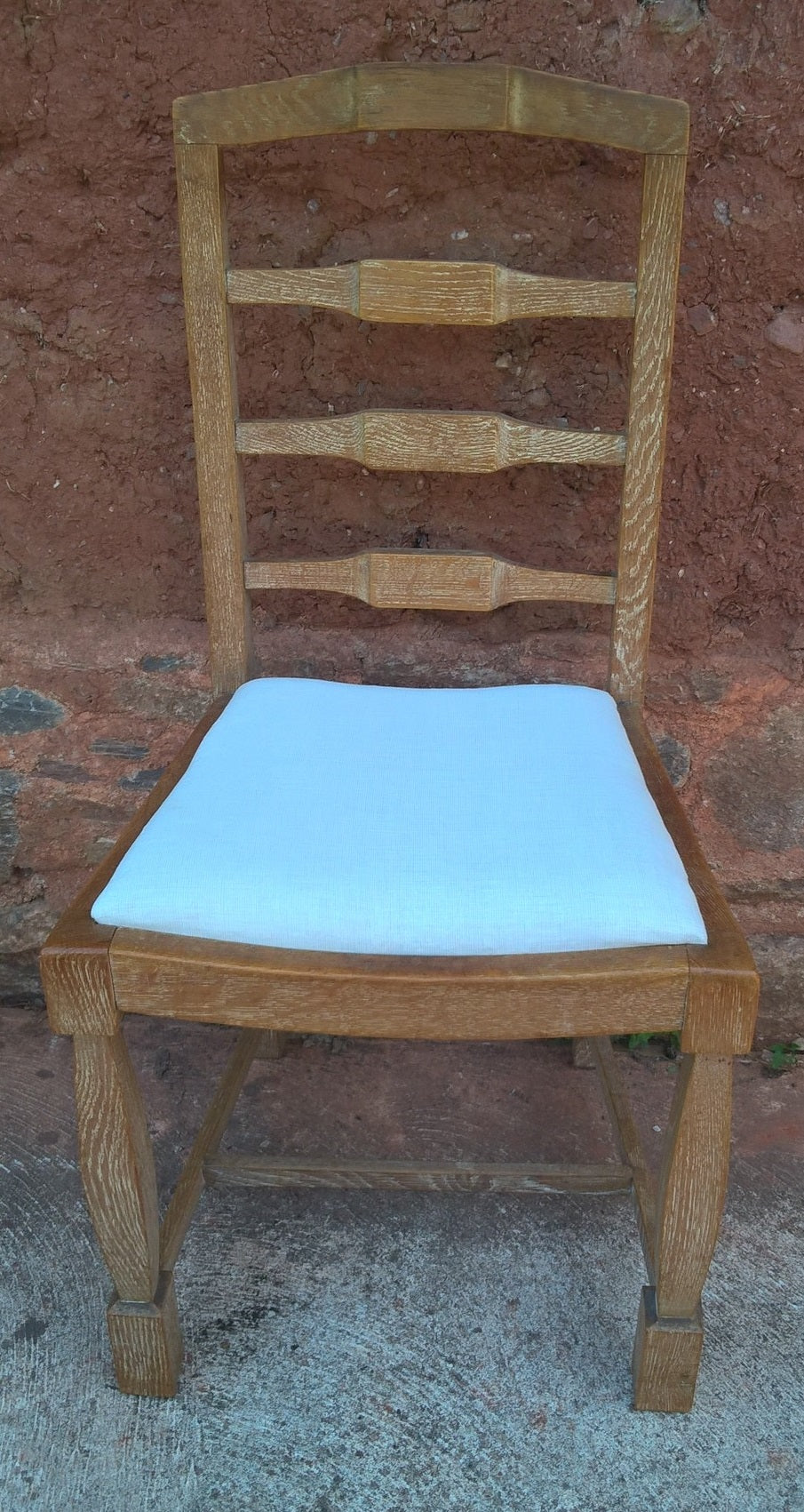 Set Of Six Arts And Crafts Limed Oak Dining Chairs