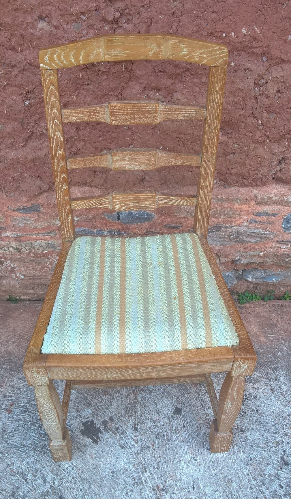 Set Of Six Arts And Crafts Limed Oak Dining Chairs