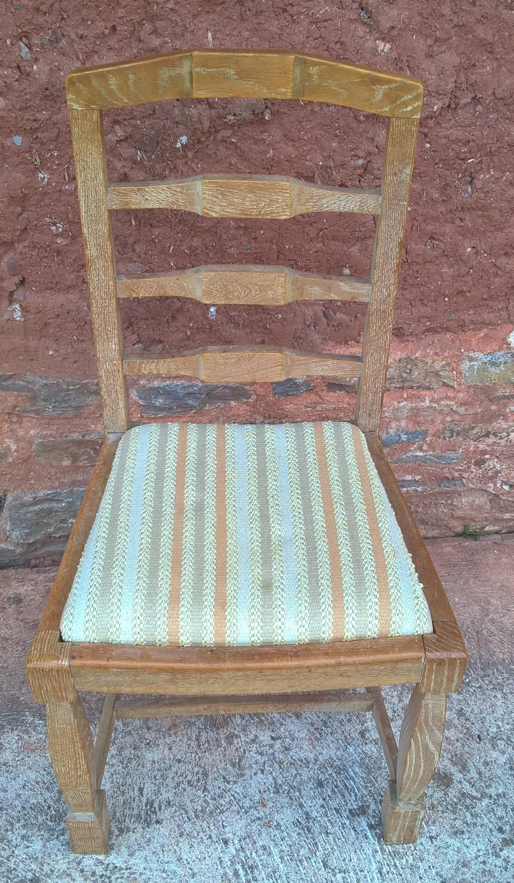 Set Of Six Arts And Crafts Limed Oak Dining Chairs