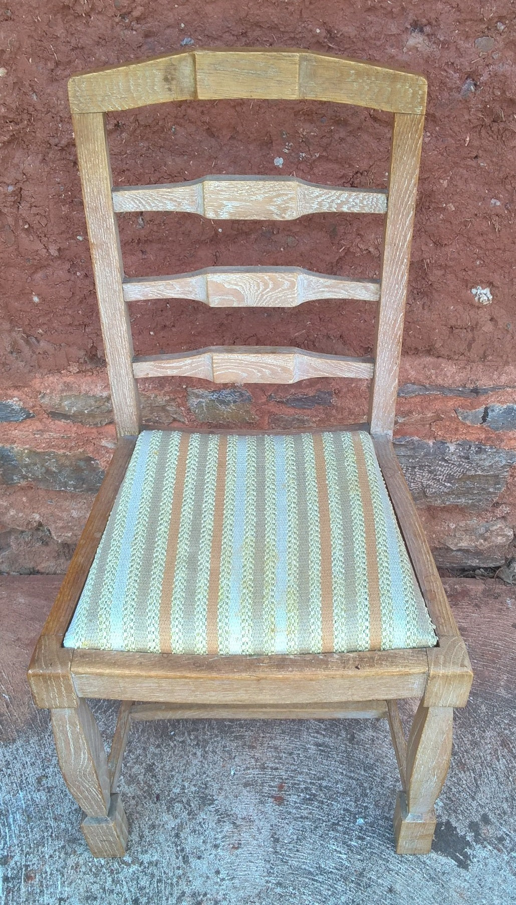 Set Of Six Arts And Crafts Limed Oak Dining Chairs
