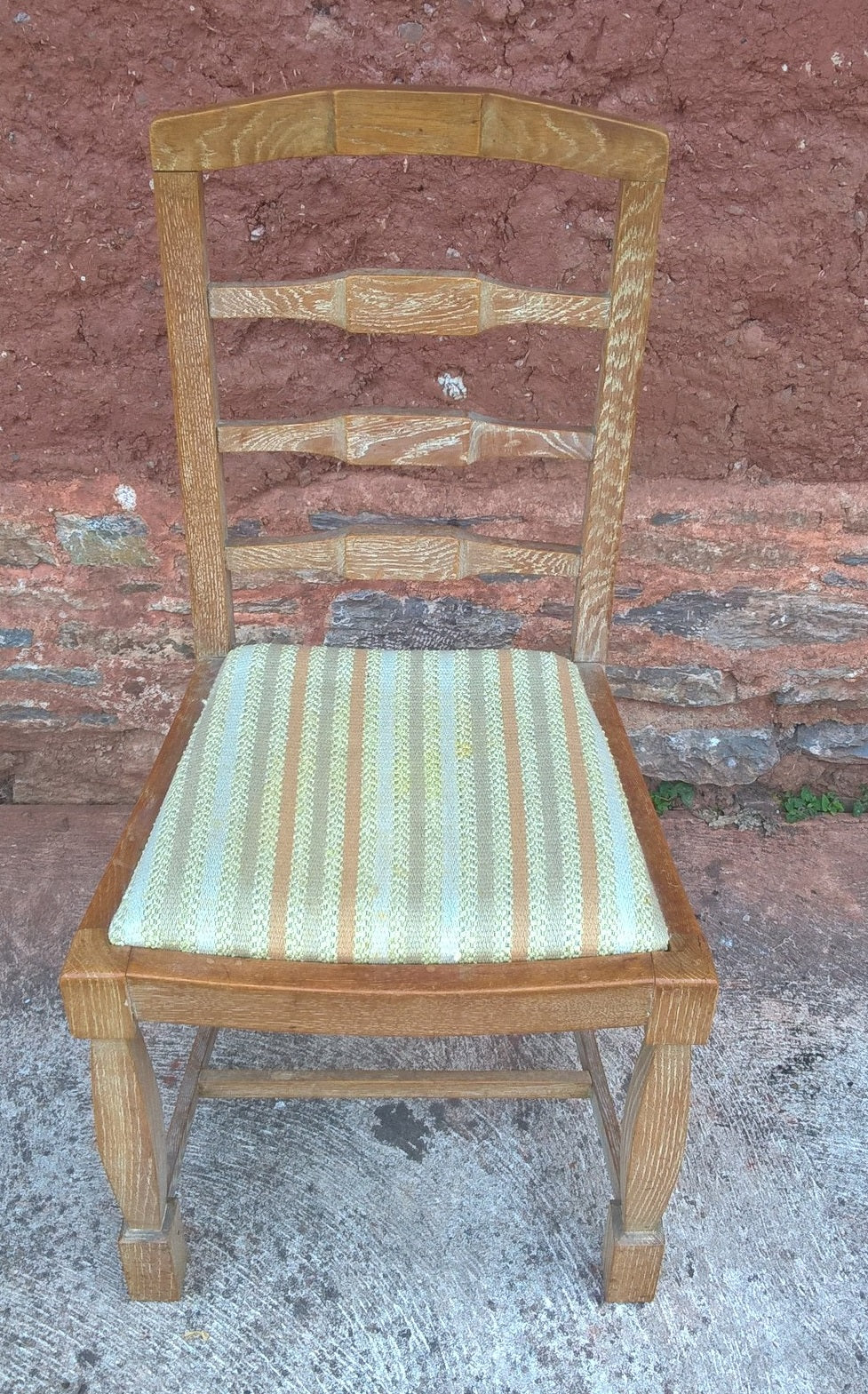 Set Of Six Arts And Crafts Limed Oak Dining Chairs