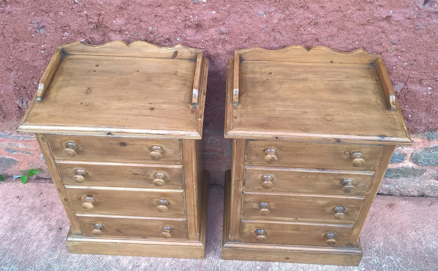 Lovely Pair Of Antique Style Pine Bedside Chests