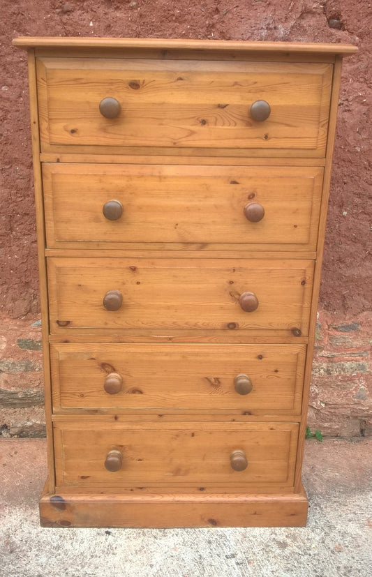 Good Quality Solid Pine Tallboy Chest Of Drawers