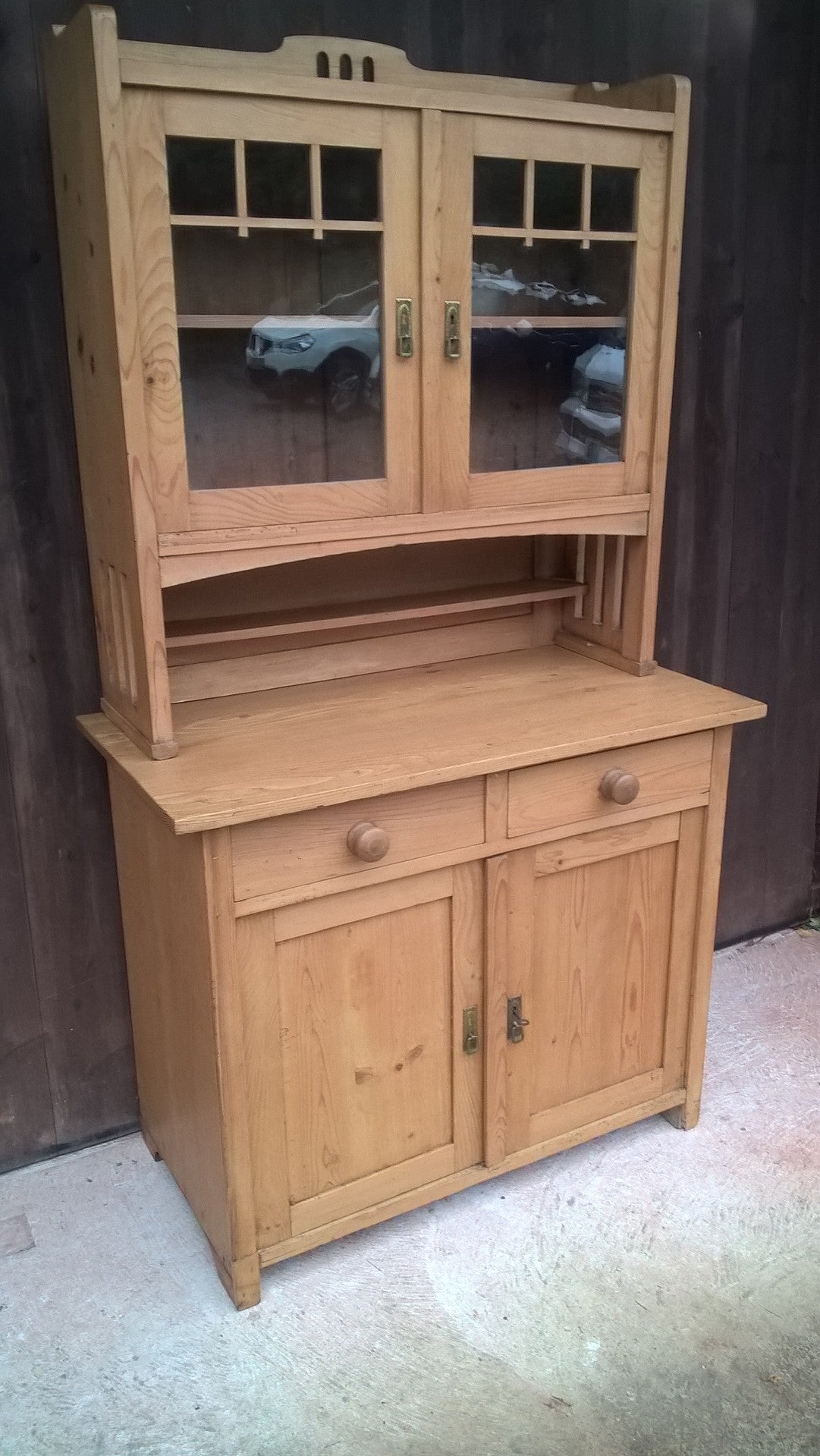 Vintage Stripped Pine Dresser / Vintage Pine Kitchen Cabinet